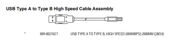 أجزاء احتياطية أجهزة الصراف الآلي NCR 009-0021027 USB نوع A إلى نوع B ، سرعة عالية (480MBPS) 2000MM (28/24)